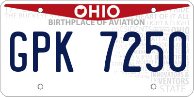 OH license plate GPK7250
