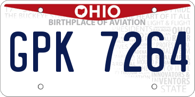 OH license plate GPK7264