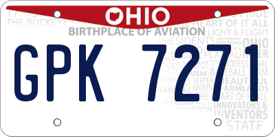 OH license plate GPK7271