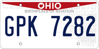 OH license plate GPK7282