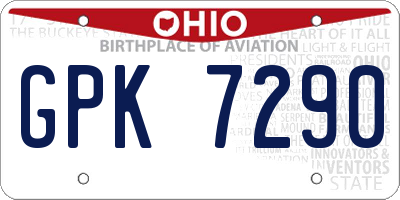 OH license plate GPK7290