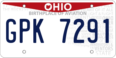 OH license plate GPK7291