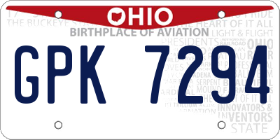 OH license plate GPK7294