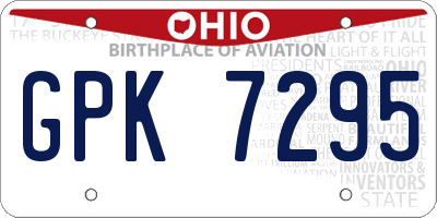 OH license plate GPK7295