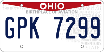OH license plate GPK7299