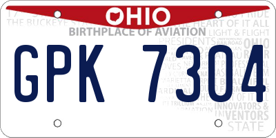 OH license plate GPK7304