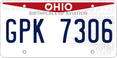 OH license plate GPK7306