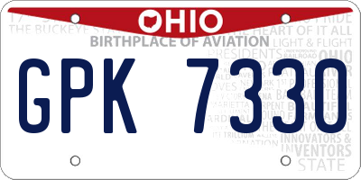 OH license plate GPK7330