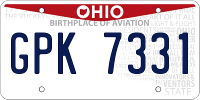 OH license plate GPK7331
