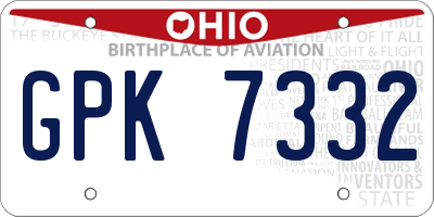 OH license plate GPK7332