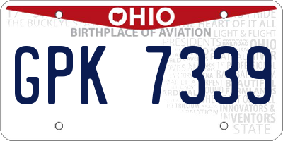 OH license plate GPK7339