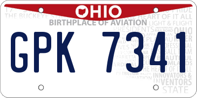 OH license plate GPK7341