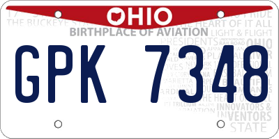 OH license plate GPK7348