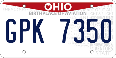 OH license plate GPK7350