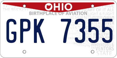 OH license plate GPK7355