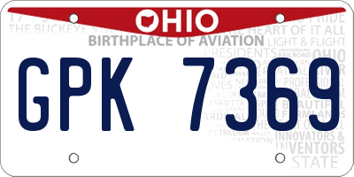 OH license plate GPK7369