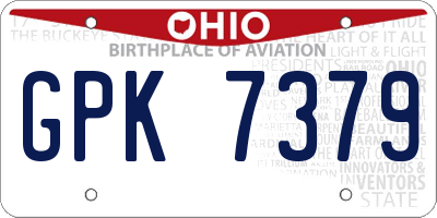 OH license plate GPK7379