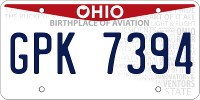 OH license plate GPK7394