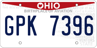 OH license plate GPK7396