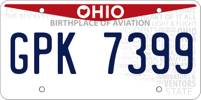 OH license plate GPK7399