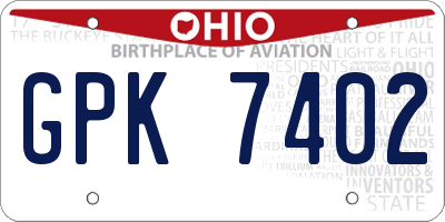 OH license plate GPK7402