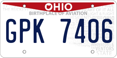 OH license plate GPK7406