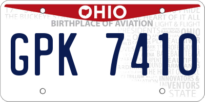 OH license plate GPK7410
