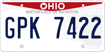 OH license plate GPK7422