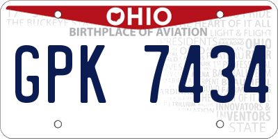 OH license plate GPK7434