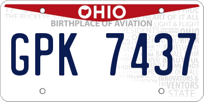OH license plate GPK7437