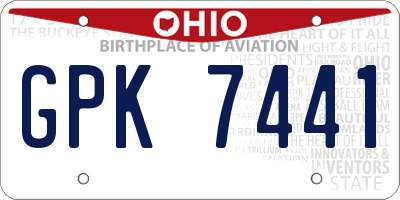 OH license plate GPK7441
