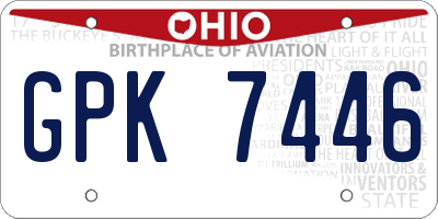 OH license plate GPK7446