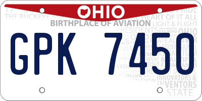 OH license plate GPK7450