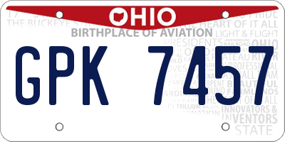 OH license plate GPK7457