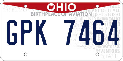 OH license plate GPK7464
