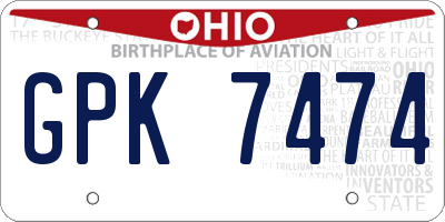 OH license plate GPK7474