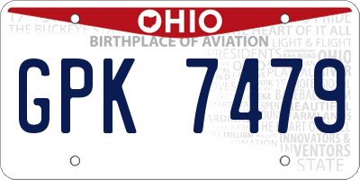 OH license plate GPK7479