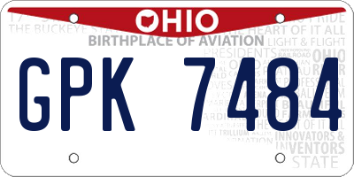 OH license plate GPK7484