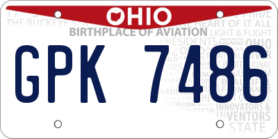 OH license plate GPK7486