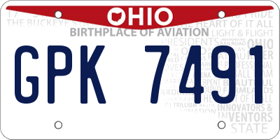 OH license plate GPK7491