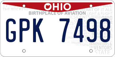 OH license plate GPK7498