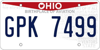 OH license plate GPK7499