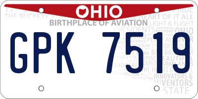 OH license plate GPK7519
