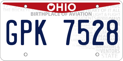 OH license plate GPK7528