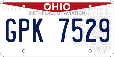 OH license plate GPK7529