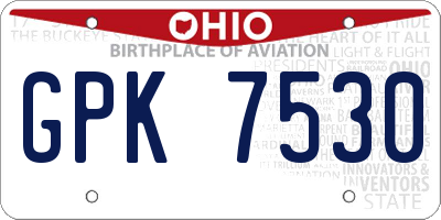 OH license plate GPK7530
