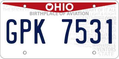 OH license plate GPK7531