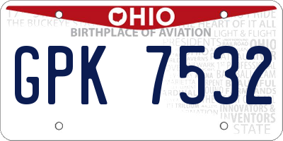 OH license plate GPK7532