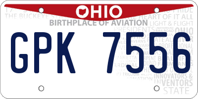 OH license plate GPK7556