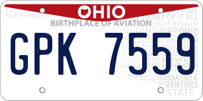 OH license plate GPK7559
